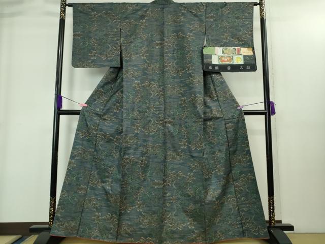 平和屋着物●極上　都喜ヱ門　本場大島紬　7マルキ　樹林文　藤絹織物謹製　証紙付き　逸品　未使用　DZAB1929kh6