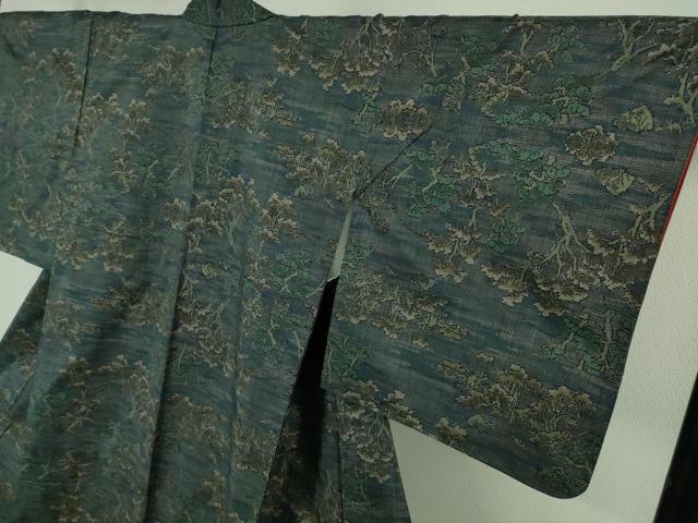 平和屋着物●極上　都喜ヱ門　本場大島紬　7マルキ　樹林文　藤絹織物謹製　証紙付き　逸品　未使用　DZAB1929kh6