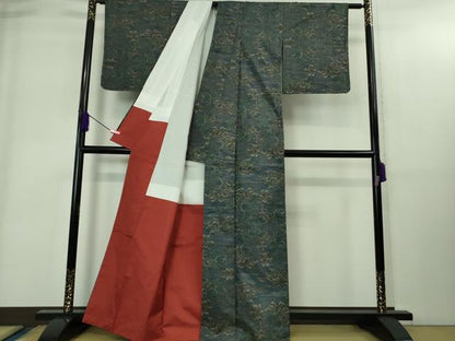 平和屋着物●極上　都喜ヱ門　本場大島紬　7マルキ　樹林文　藤絹織物謹製　証紙付き　逸品　未使用　DZAB1929kh6
