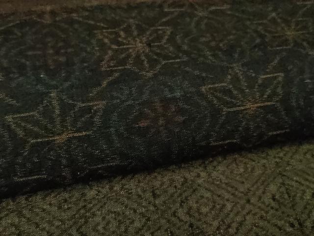平和屋着物●極上　本場小千谷紬　百柄　繋ぎ絣　手織り　逸品　未使用　DZAB1932kh6