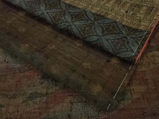 平和屋着物●極上　本場小千谷紬　百柄　繋ぎ絣　手織り　逸品　未使用　DZAB1932kh6