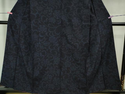 平和屋着物●極上　本場結城玉紬　結織苑　80亀甲　花唐草文　証紙付き　逸品　DZAB1938kh6