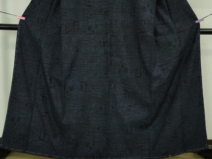 平和屋着物●極上　本場結城紬　重要無形文化財　100亀甲　幾何学文様　逸品　未使用　DZAB1939kh6