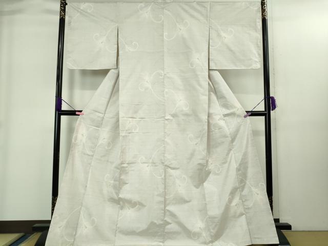 平和屋着物●極上　本場大島紬　白大島　7マルキ　唐草文　逸品　DZAB1940kh6