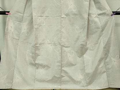 平和屋着物●極上　本場大島紬　白大島　7マルキ　唐草文　逸品　DZAB1940kh6