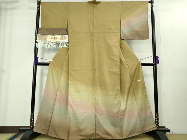 平和屋着物●極上　石川県指定無形文化財　牛首紬　白山工房　手織り　訪問着　証紙付き　逸品　DZAB1945kh6