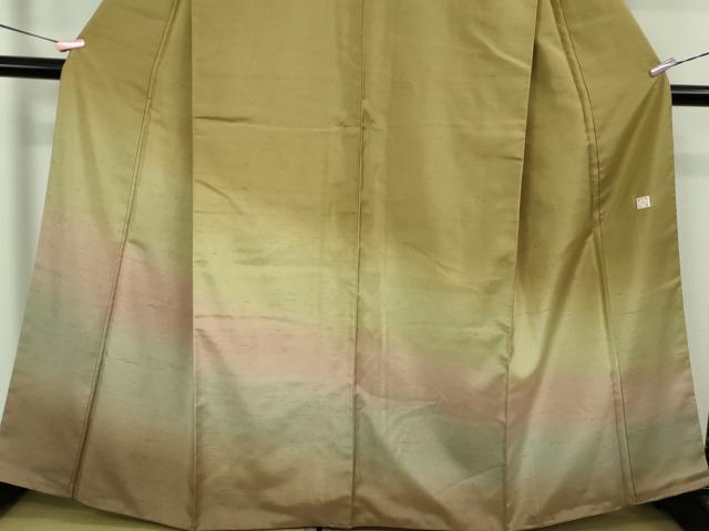 平和屋着物●極上　石川県指定無形文化財　牛首紬　白山工房　手織り　訪問着　証紙付き　逸品　DZAB1945kh6