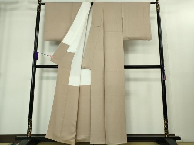 平和屋着物●極上　色無地　瓢箪花地紋　灰梅色　逸品　DZAB1953kh6