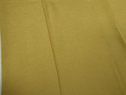 平和屋着物●極上　色無地　黄朽葉色　鬼しぼ縮緬　逸品　未使用　DZAB1955kh6
