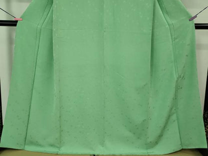 平和屋着物●極上　色無地　花地紋　青竹色　逸品　DZAB1957kh6