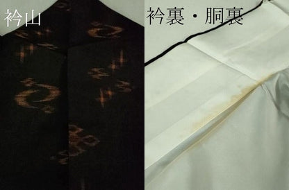 平和屋着物●極上　国指定重要無形文化財　本場久米島紬　手織　銀座世きね　逸品　DZAB1959kh6