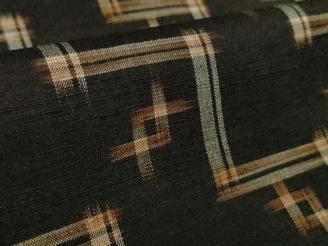 平和屋本店▽極上 国指定重要無形文化財 本場久米島紬 手織 単衣 逸品 DZAB1960kh6