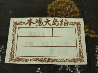 平和屋着物●希少　本場大島紬　龍郷絣　谷崎織物謹製　証紙付き　逸品　未使用　DZAB1962kh6