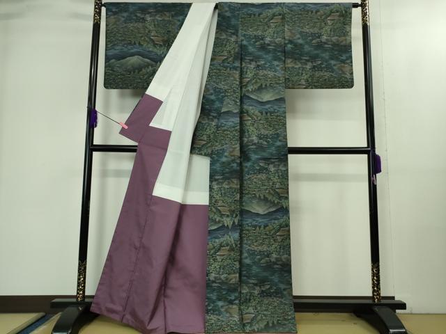 平和屋着物●極上　本場大島紬　総絣　風景樹林文　逸品　DZAB1964kh6