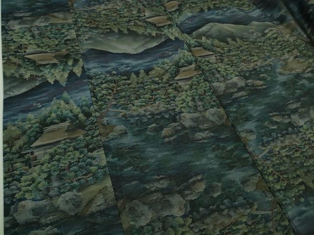平和屋着物●極上　本場大島紬　総絣　風景樹林文　逸品　DZAB1964kh6