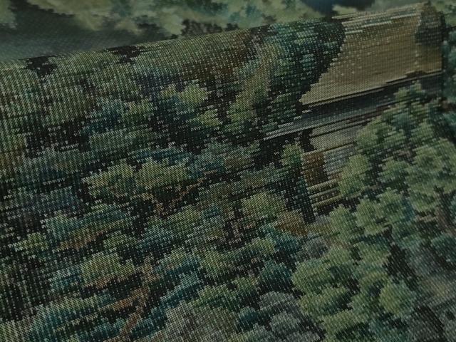 平和屋着物●極上　本場大島紬　総絣　風景樹林文　逸品　DZAB1964kh6