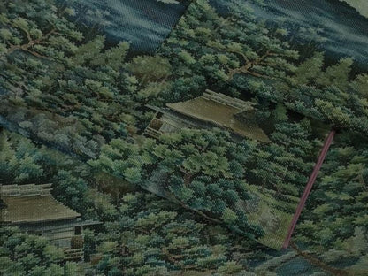 平和屋着物●極上　本場大島紬　総絣　風景樹林文　逸品　DZAB1964kh6