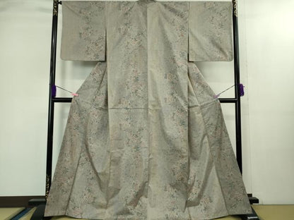 平和屋着物●極上　都喜ヱ門　本場大島紬　紬萬葉　9マルキ　花唐草間道　藤絹織物謹製　逸品　DZAB1966kh6