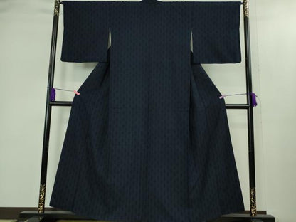 平和屋着物●極上　綿薩摩　木綿　100亀甲　間道　逸品　DZAB1968kh6