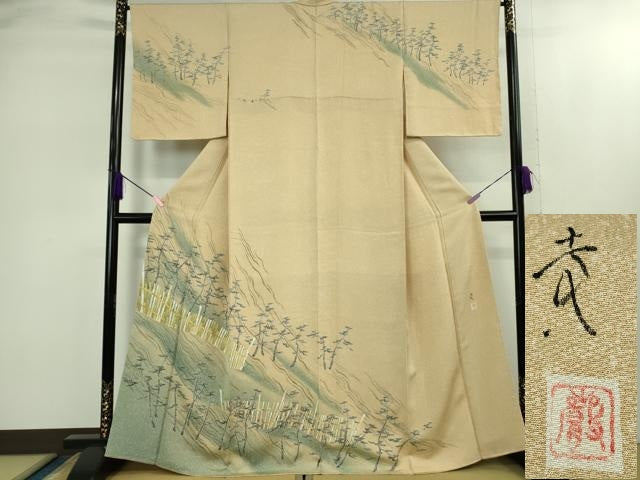 平和屋着物●極上　訪問着　友禅作家　寺谷巌　竹垣松文　逸品　未使用　DZAB1973kh6