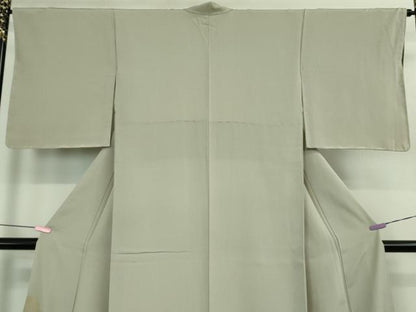 平和屋着物●極上　螺鈿作家　藤本隆士　訪問着　霞文　絹鼠色地　金銀彩　逸品　未使用　DZAB1975kh6