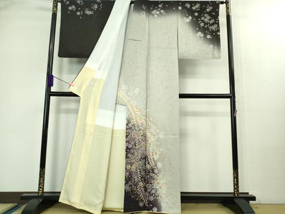平和屋着物●極上　 吉乃一廉　幻の辻が花　訪問着　暈し染め　金彩　銀通し地　逸品　DZAB1976kh6