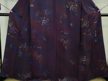 平和屋着物●極上　金彩友禅　卓越技能者・名工・和田光正監修　華陽　京金彩　小紋　薔薇　バラ　暈し染め　金銀彩　逸品　DZAB1977kh6