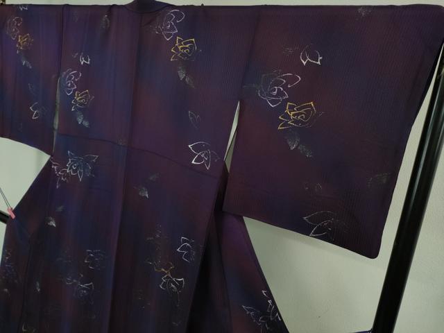 平和屋着物●極上　金彩友禅　卓越技能者・名工・和田光正監修　華陽　京金彩　小紋　薔薇　バラ　暈し染め　金銀彩　逸品　DZAB1977kh6