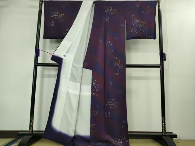 平和屋着物●極上　金彩友禅　卓越技能者・名工・和田光正監修　華陽　京金彩　小紋　薔薇　バラ　暈し染め　金銀彩　逸品　DZAB1977kh6