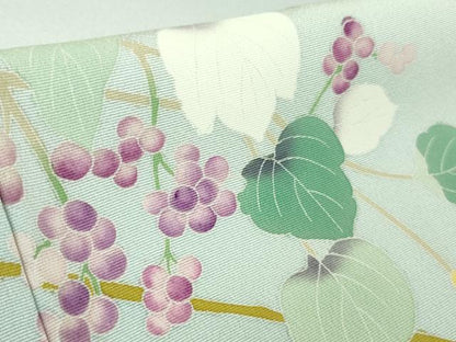 平和屋着物●極上　訪問着　南天草花文　月白色地　暈し染め　金彩　逸品　DZAB1978kh6