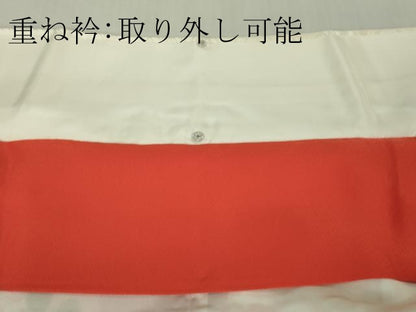 平和屋本店●極上　銀座世きね　振袖・長襦袢(無双仕立て)セット　駒刺繍　舞蝶橘花文　金彩　逸品　DZAB1988kh6