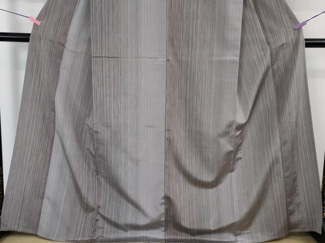平和屋着物▽極上 本塩沢 やまだ織 200色 単衣 縞 逸品 DZAB1992kh6