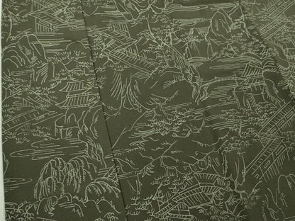 平和屋着物＃極上　道中着　ロング丈　岩場風景　逸品　DZAB1993kh6