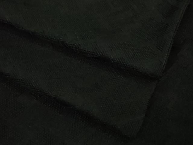 平和屋着物＃極上　道中着　ロング丈　幾何学地紋　黒地　逸品　DZAB1994kh6