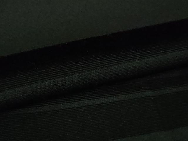 平和屋着物＃極上　道中着　ロング丈　輪奈天鵞絨　ビロード　横縞　黒地　逸品　DZAB1996kh6
