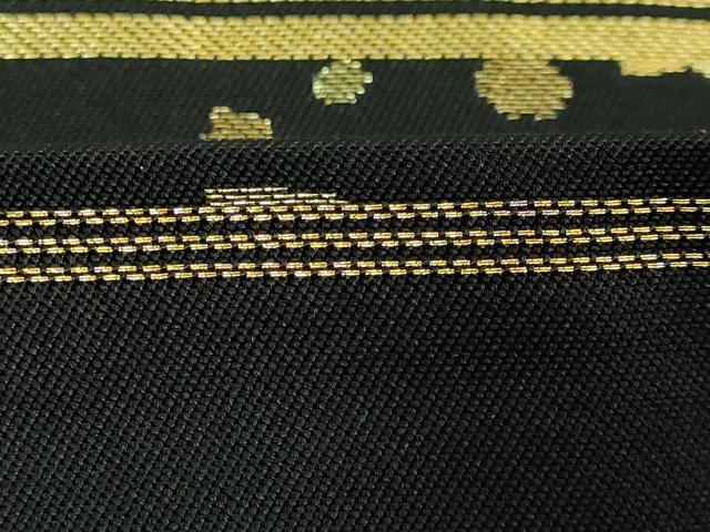 平和屋着物●極上 西陣 川島織物 六通柄 本袋帯 箔散らし 黒地 金糸 逸品 DZAB2007kh6