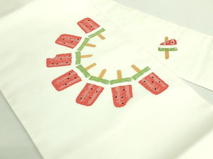 平和屋着物＊極上　夏物　九寸名古屋帯　スイカ　アイス　逸品　未使用　DZAB2009kh6