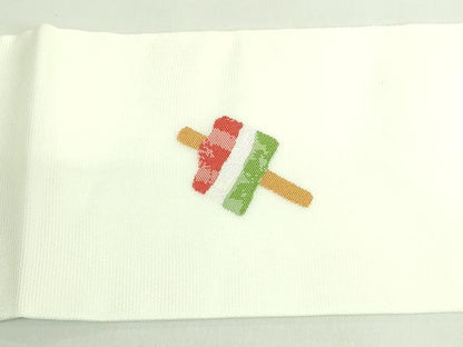 平和屋着物＊極上　夏物　九寸名古屋帯　スイカ　アイス　逸品　未使用　DZAB2009kh6