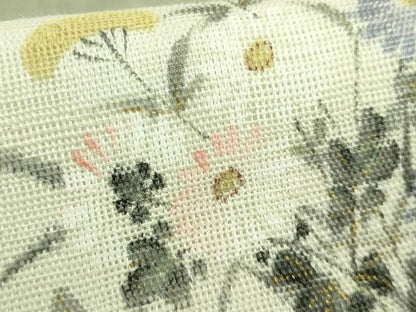 平和屋着物＊極上 夏物 染色作家 桐山紫香 手描き 九寸名古屋帯 草花文 麻 逸品 DZAB2022kh6