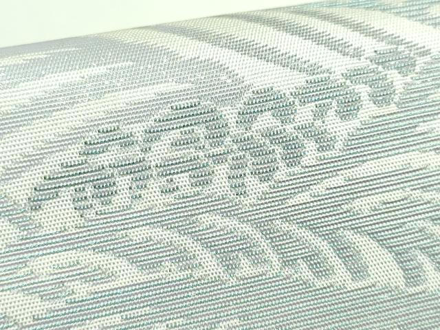 平和屋着物＊極上　夏物　紋屋井関　御寮織　つけ帯　立波文　銀糸　逸品　DZAB2028kh6