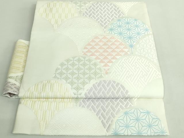 平和屋着物＊極上　夏物　つけ帯　唐織　青海波　逸品　DZAB2029kh6