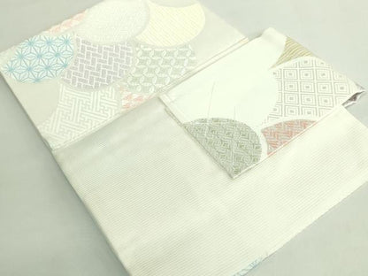 平和屋着物＊極上　夏物　つけ帯　唐織　青海波　逸品　DZAB2029kh6