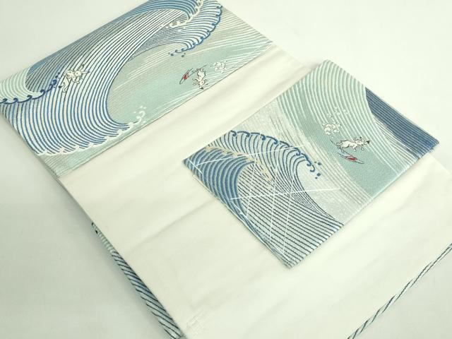 平和屋着物●極上　つけ帯　鳥獣戯画　サーフィン　逸品　DZAB2031kh6