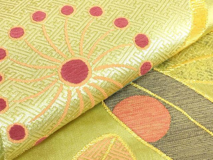 平和屋着物●極上　洛風林　工芸帯地　六通柄袋帯　唐織　松竹梅　金糸　逸品　DZAB2032kh6
