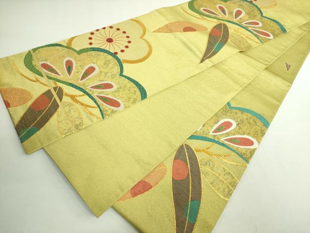 平和屋着物●極上　洛風林　工芸帯地　六通柄袋帯　唐織　松竹梅　金糸　逸品　DZAB2032kh6