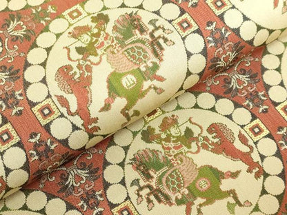 平和屋着物●極上 龍村美術織物 たつむら 全通柄袋帯 獅子狩文錦 逸品 DZAB2037kh6