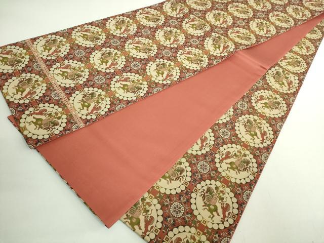 平和屋着物●極上 龍村美術織物 たつむら 全通柄袋帯 獅子狩文錦 逸品 DZAB2037kh6