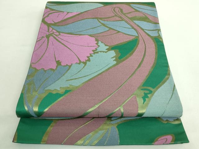 平和屋着物●極上　世界的人形師　辻村寿三郎　ジュサブロー　六通柄袋帯　草花文　逸品　DZAB2044kh6
