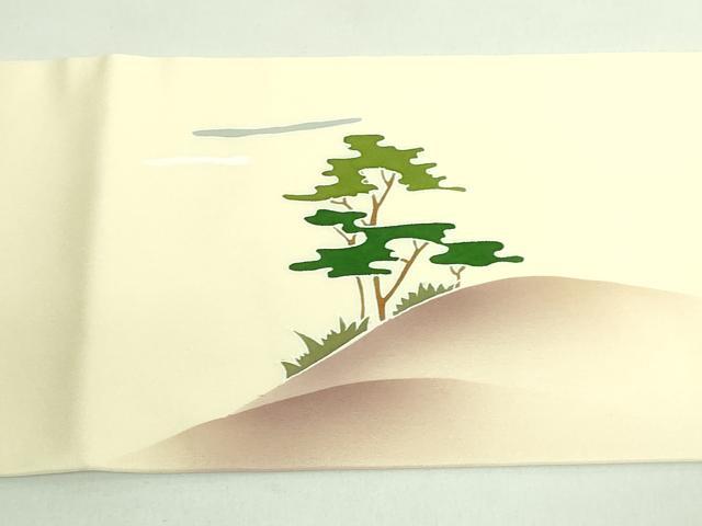 平和屋着物●極上　塩瀬　九寸名古屋帯　象　キリン　五泉　反端付き　逸品　DZAB2049kh6