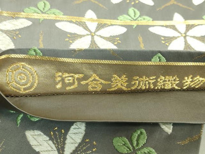 平和屋着物●極上 西陣 河合美術織物謹製 六通柄袋帯 唐織 亀甲花文 金糸 逸品 DZAB2051kh6